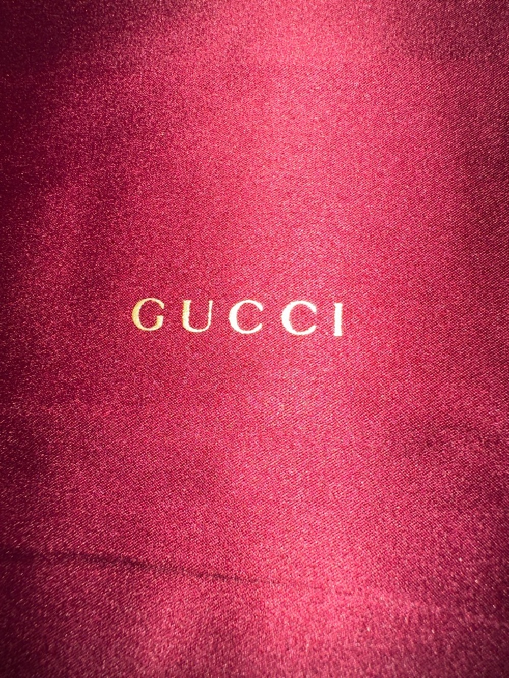 Gucci Wine Satin Drawstring Pouch with Black Ribbon - Picture 3 of 4